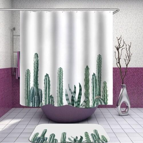 Shower Curtain With Bath Mat Waterproof Polyester Fabric Bath Curtain For The Bathroom Decorate With 12pcs Plastic Hooks