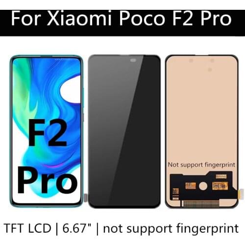 6.67" TFT LCD For Xiaomi Poco F2 Pro LCD Display Touch Screen Digitizer Assembly Replacement For Pocophone F2 Pro M2004J11G LCD