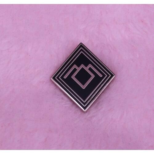 Twin Peaks Black lodge badge owl cave symbol antique look style pin