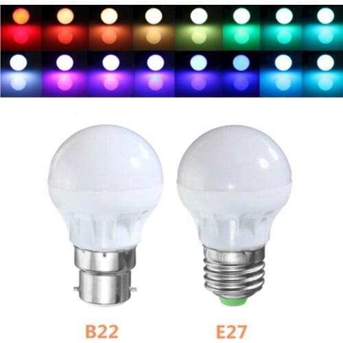 1pcs E27/B22 RGB LED Light Bulb 3W 16 Colors Changing Magic Lamp Spotlight Bulb Holiday Lighting Decor 85-265V Dropshipping