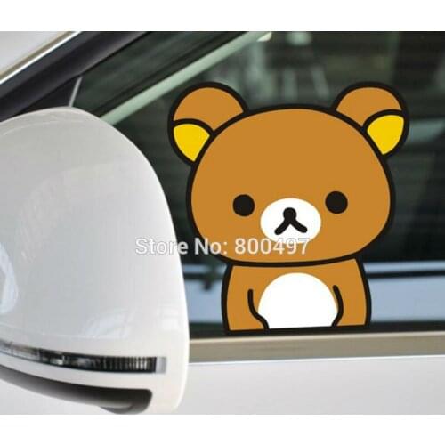 10 x Newest Car Styling Cartoon Bear Rilakkuma Peering Car Stickers Car Decals for Chevrolet Volkswagen Fiat BMW Kia Ford Lada
