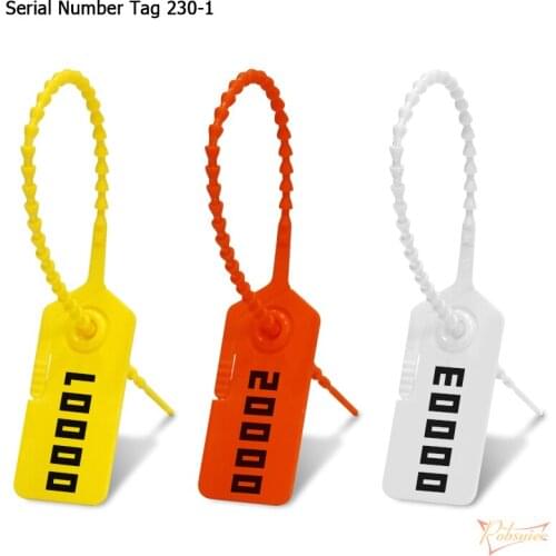 100Pcs Custom Serial Number Tearable Security Tag Disposable Plastic Beaded Cable Label Off Zip Ties for Clothes Logistics White