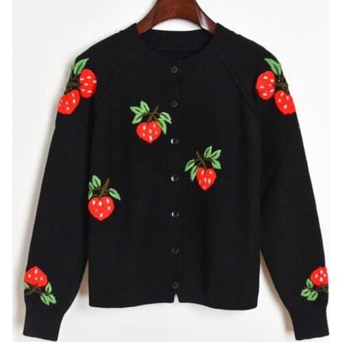1029 2020 Free Shipping Fashion Sweater Black Cardigan Long Sleeve Crew Neck Panelled MINXHI