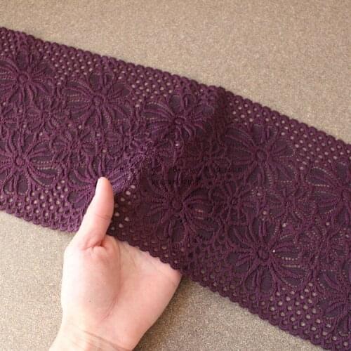 2meter/pack 16cm Elastic Black/Wine Red Fabric Stretch Lace Trimming For Dress Clothing Hem Handmade DIY Accessories Z1100