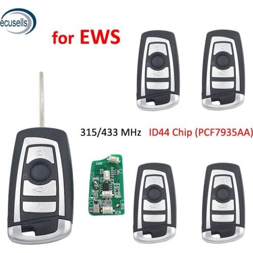 5PCS/LOT, EWS Modified Flip Remote Key Fob 4 Button 315MHz/433MHz ID44 Chip 1998-2005 for BMW X5 Z3 Z4 HU92 Blade