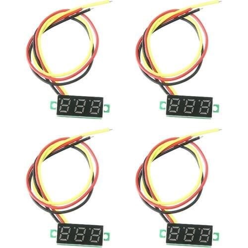 5Pcs Mini Digital Voltmeter 2 Wires Voltage Display DC2.5-30V LED Panel Meter Professional Volt Meter Monitor Measurement Tools