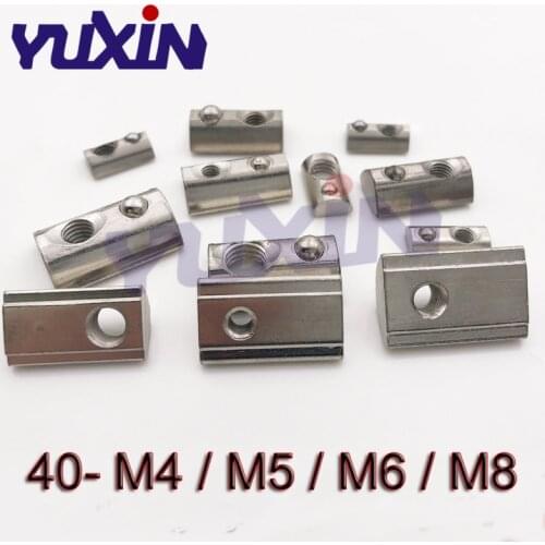 50Pcs M4 M5 M6 M8 Roll in Spring T-Nut With Ball For Aluminum Extrusion With Profile 40 Series Aluminum Profile Spring Ball Nut