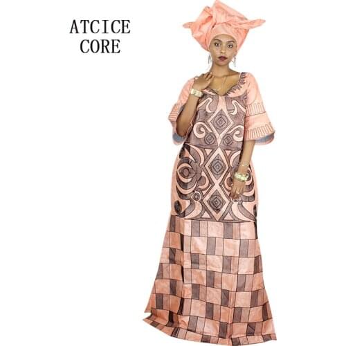 AFRICAN DRESS DASHIKI DESIGN embroidery design long dress bazin design TOO MUCH LONG A023-1