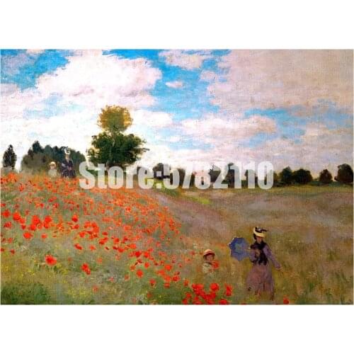 Diy 5D Diamond Painting The Poppy Field Diamond Mosaic Monet Landscape 3D Diamond Embroidery Cross Stitch Home Decor Art Gifts