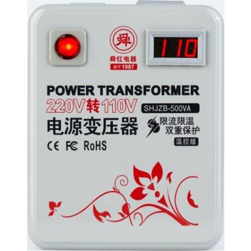 Fast Shipping SHJZB-500VA 220v to 110v 500W temperature control Meter Step Down Voltage Converter Transformer Converts