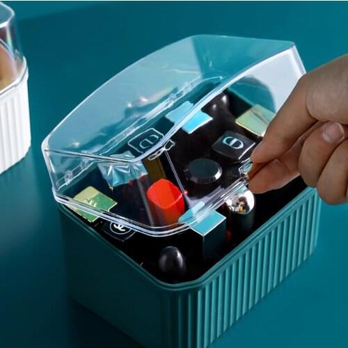 Table Decor Makeup Brush Storage Bucket Dresser Lipstick Makeup Brush Storage Box Simple Solid Color Organizer With Lid