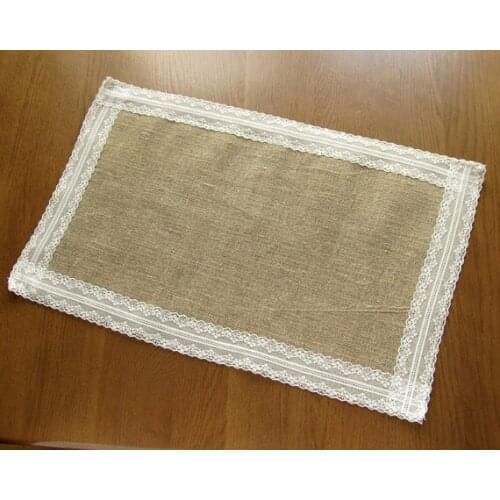 Rustic wedding Burlap and lace placemats Anniversary Christmas banquet party table decorations