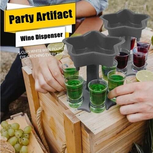 6 Shot Glass Dispenser Holder Carrier Caddy Liquor Dispenser Party Beverage Drinking Tools Bar Games Cocktail Wine Quick Filling