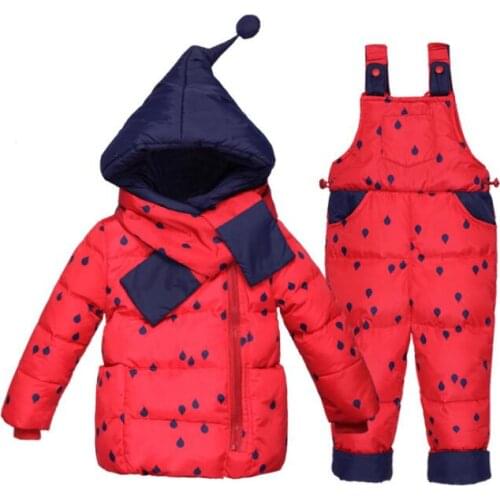 2020 Children Down Clothing Sets 2 PCS Coat + Trousers Winter Kids Clothes Down Jacket Suits Boys & Girls Hooded Outerwear Suit