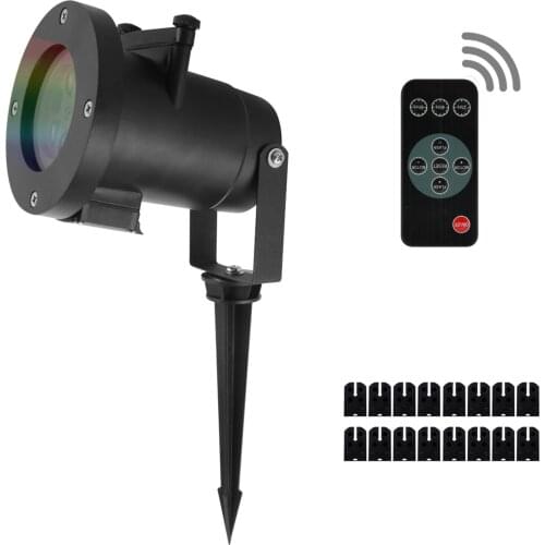 Flexible LED Snowflake Lights With 16 Pattern Cards Projector Snow Lamp Moving Stage Light For Party Wedding Birthday US Plug