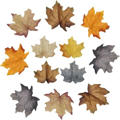 36pcs Artificial Plants Leaves Silk Maple Leafs Fake Tree Foliage Autumn Plant Wall False Grass For Home Floor Christmas Decor