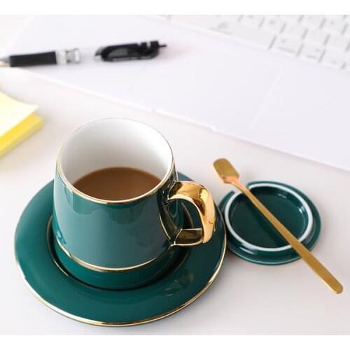 Coffee cup European-style small luxury simple dessert dish Nordic tea cup ceramic water cup home afternoon tea tea set