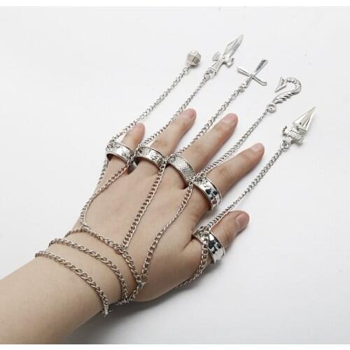 Cosplay Cartoon Hunter-X-Hunter Rings Kurapika Costume Prop Metal Ring Accessories Alloy Pendant Chain Figerrings Anime Fans