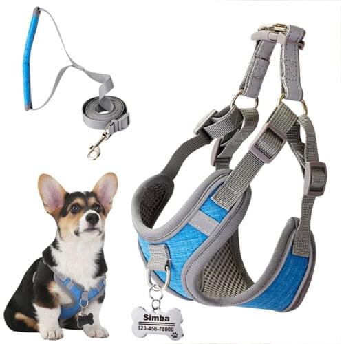 No Pull Reflective Dog Harness and Leash Set Heavy Duty & Adjustable for Dog of All Sizes Walking Training Supplies JS22