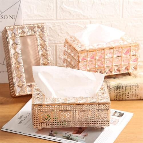 Creative Crystal Facial Tissue Box Holder Crystal Cube Napkin Dispenser Bedroom Office Hotel Cafe Coffee House Bar Party Gifts