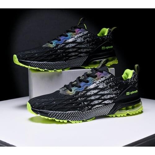 Black Green Marathon Keep Running Shoes Men High Quality Air Cushion Sports Sneakers Men Outdoor Racing Breathable Mens Trainers