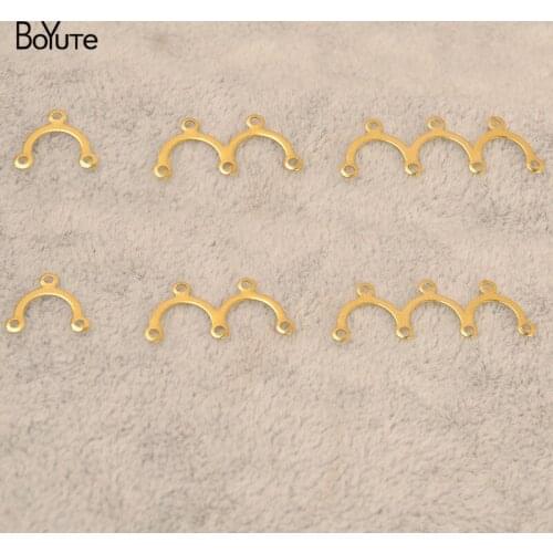 BoYuTe (1000 Pieces/Lot) Metal Brass Arch Earring Connector Charms with Loops Diy Hand Made Jewelry Accessories