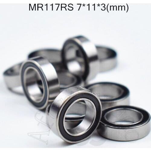 MR117RS 7*11*3(mm) 10pieces bearing rubber sealed free shipping ABEC-5 chrome steel miniature bearing hardware Transmission Part