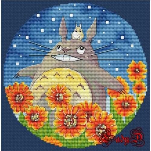 My Neighbor Totoro 8 Sunflower patterns Counted Cross Stitch 11CT 14CT DIY Chinese Cross Stitch Kits Embroidery Needlework Sets