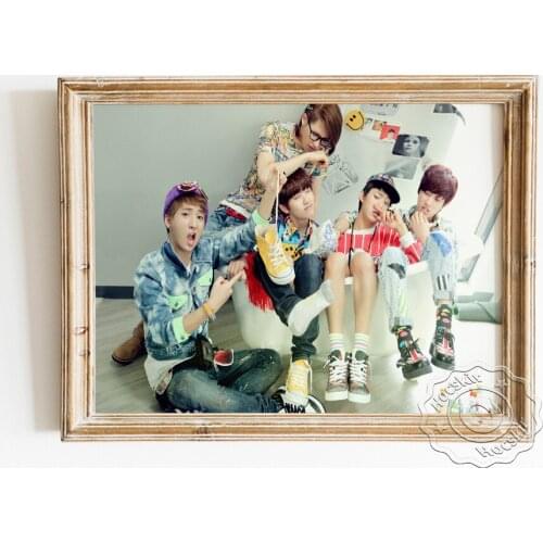 Male K-pop Music Group B1A4 Fashion Magazine Poster, Pop Singer Star Portrait Canvas Painting, Modern Home Decor Art Prints