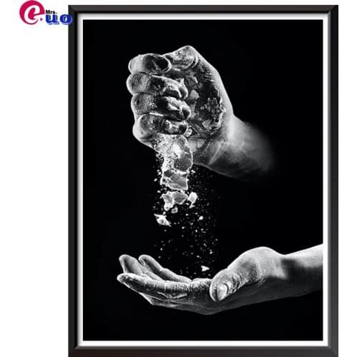 DIY round square diamond embroidery Abstract black and white art, hand pattern cross stitch kits 5d diamond painting rhinestone