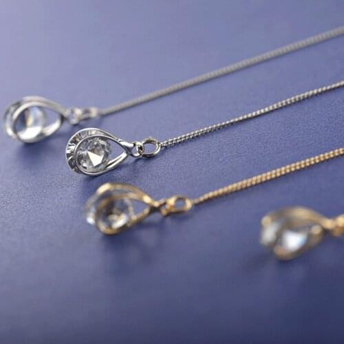 Zirconia Long Water Drop Earrings For Women fashion 2020 Trend New female korean Modern Womens Earrings Set