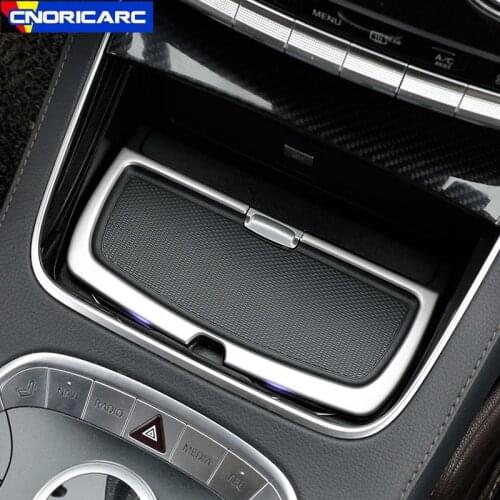 Stainless Steel Car Center Control Water Cup Frame Stickers Trim Decoration For Mercedes Benz S Class W222 2014-2018 Interior
