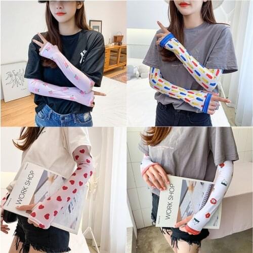 New Style Ice Silk Arm Sleeves Colorful Warmers Summer Sports UV Protection Running Cycling Driving Reflective Sunscreen Bands