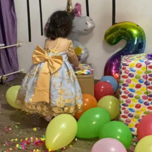 Floral Girls Dress Elegant Princess Children Party Dress Wedding Gown Kids Dresses for Girls Birthday Party Dress Vestido