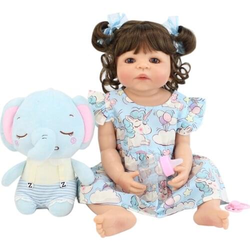 BZDOLL 55cm Full Body Silicone Baby Reborn Doll 22inch Lifelike Bebe Newborn Princess Girl Lovely Bathe Toy Lovely Birthday Gift