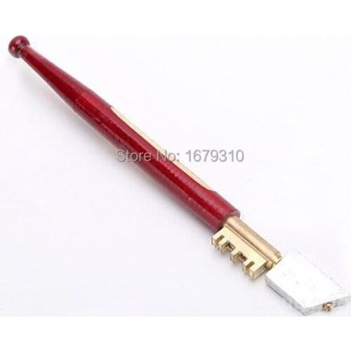 Free Shipping Talentool Professional Heavy Duty Diamond Tip Glass Cutter - Brass Snapper - Hardwood Handle 5pcs/lot