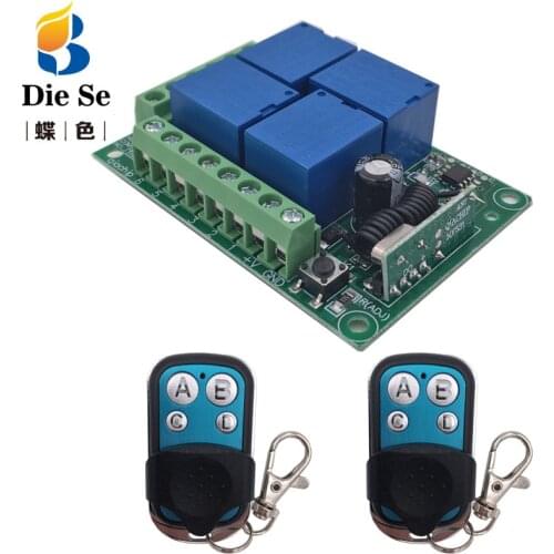 Remote Control 433Mhz 12V 4CH rf Switch Relay Receiver and Transmitter for Garage Remote Control and Remote Light Switch