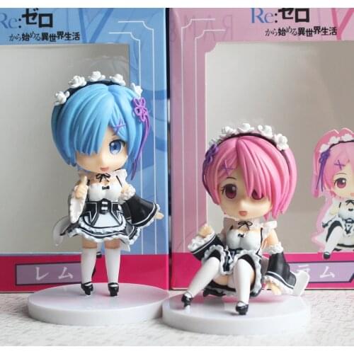 Re:Zero kara Hajimeru Isekai Seikatsu Rem And Ram Cute Action Figure 2pcs/set