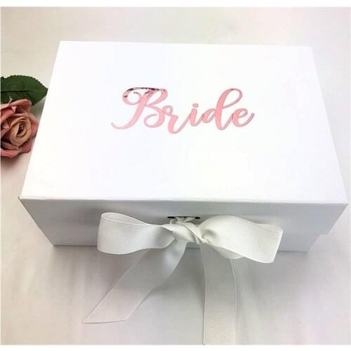 Rose gold bride box custom chic wedding proposal box will you be boxes birthday gift box bridesmaid maid of honor gift packing