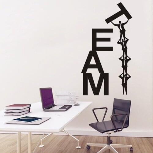 Inspired Wall Sticker Team Work Word Office Classroom Room Wall Decor Decals Motivation Quotes Vinyl Decal Easy Removable D438