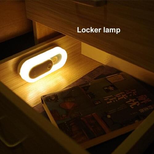 LED Magnetic Night Light Human Body Sensor Wireless Night Lamp Wall Lamp USB Rechargeable Stairs Cabinet Wardrobe Lights