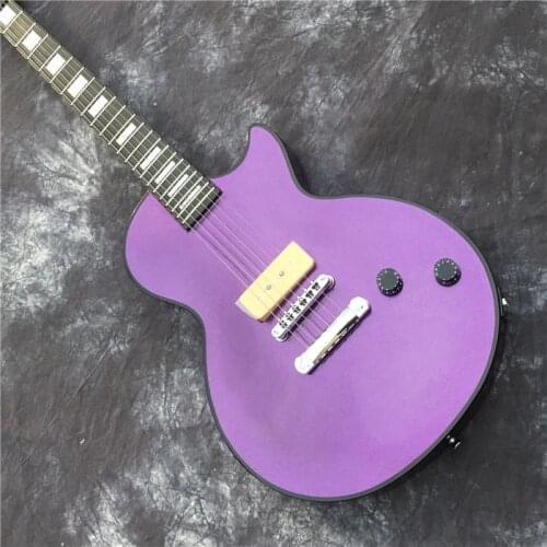 High quality purple silver electric guitar P90 pickup. Chinese rosewood fingerboard guitar lp free shipping