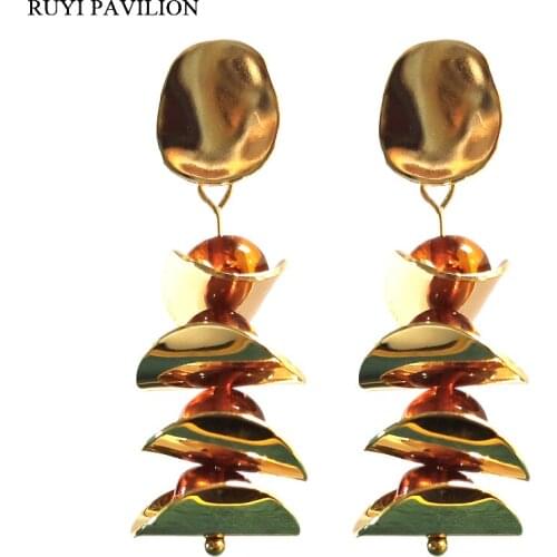 Ruyi Pavilion Handmade Jewelry Elegant Natural Baroque Amber Gemstone Earrings for Women 2021
