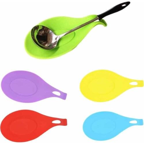 1 Pcs Multipurpose Silicone Spoon Rest Pad Food Grade Silica Gel Spoon Put Mat Device Spoon Pad Kitchen Tool