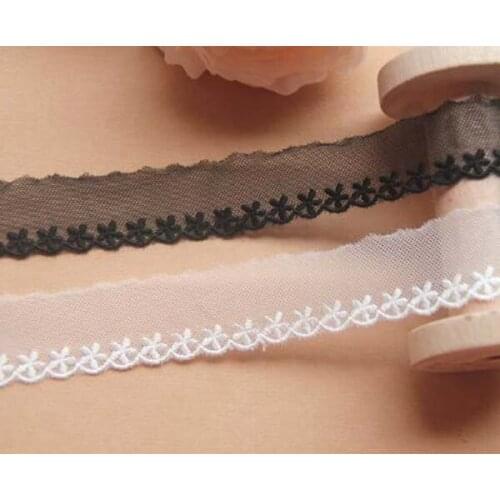 1yrd/lot Width:2.0cm Flower design mesh embroidery lace for DIY, embroidered ivory white ,black lace for scarpbooking.(ss-885)