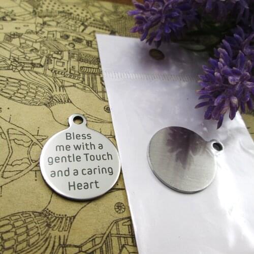 20pcs--"Nurses Prayer Bless me with a gentle Touch and a"stainless steel charms more style for choosing DIY Charms pendants for