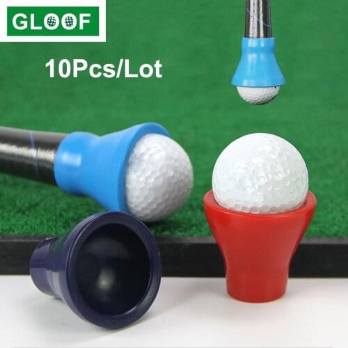 10Pcs Golf Ball Pick-up Suction Cup, Putter Ball Pick up Golf Ball Retriever for Putter Grips Sticks on On Putter Grip-Rubber