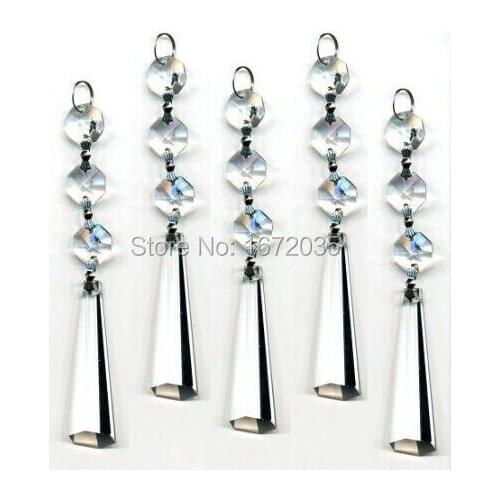 15pcs 63mm Water Drop Pendant + 14mm Octagon Bead Fashion Crystal Pendant Crystal Chandelier Lighting DIY Lighting Parts