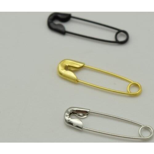 2000 pcs three color silver black gold mini nickel plated safety pins 4/5'' length (18mm) wholesales for garment hang tag
