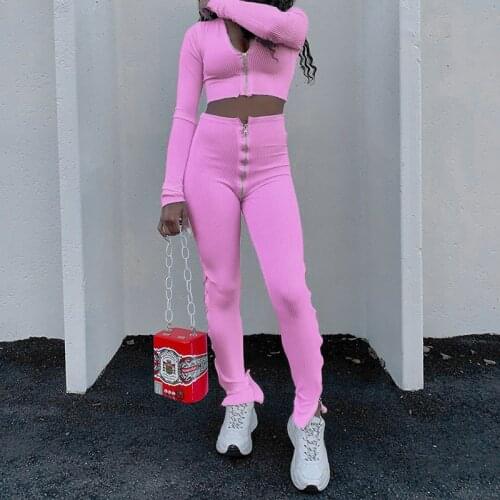 2021 Stretch Knitting Woman Sporty Outfit Fall V-Neck Long Sleeve Top Leggings 2 Piece Female Casual Activity Streetwear Bodycon